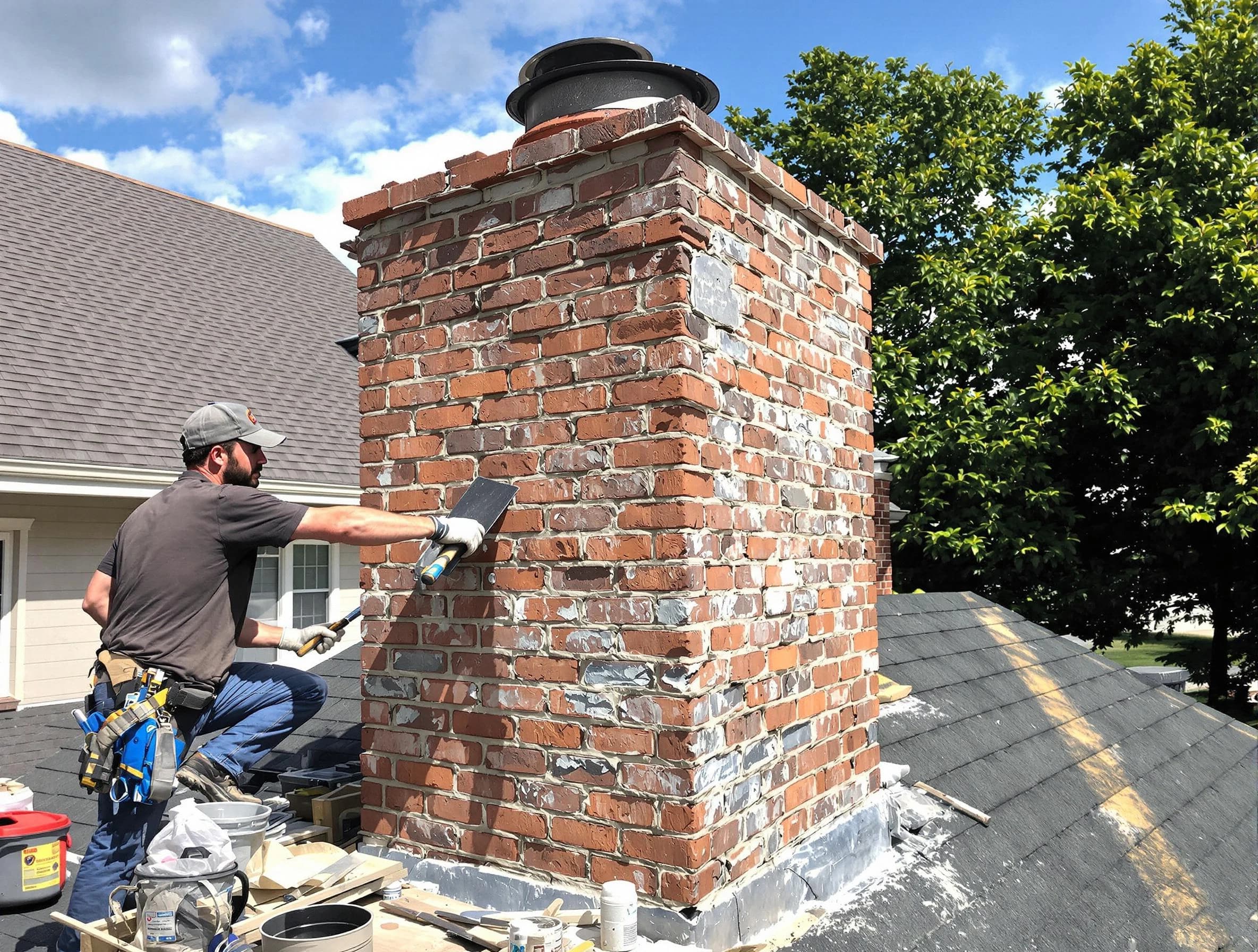 Completed chimney rebuild by Baldwin Chimney Sweep in Baldwin, PA