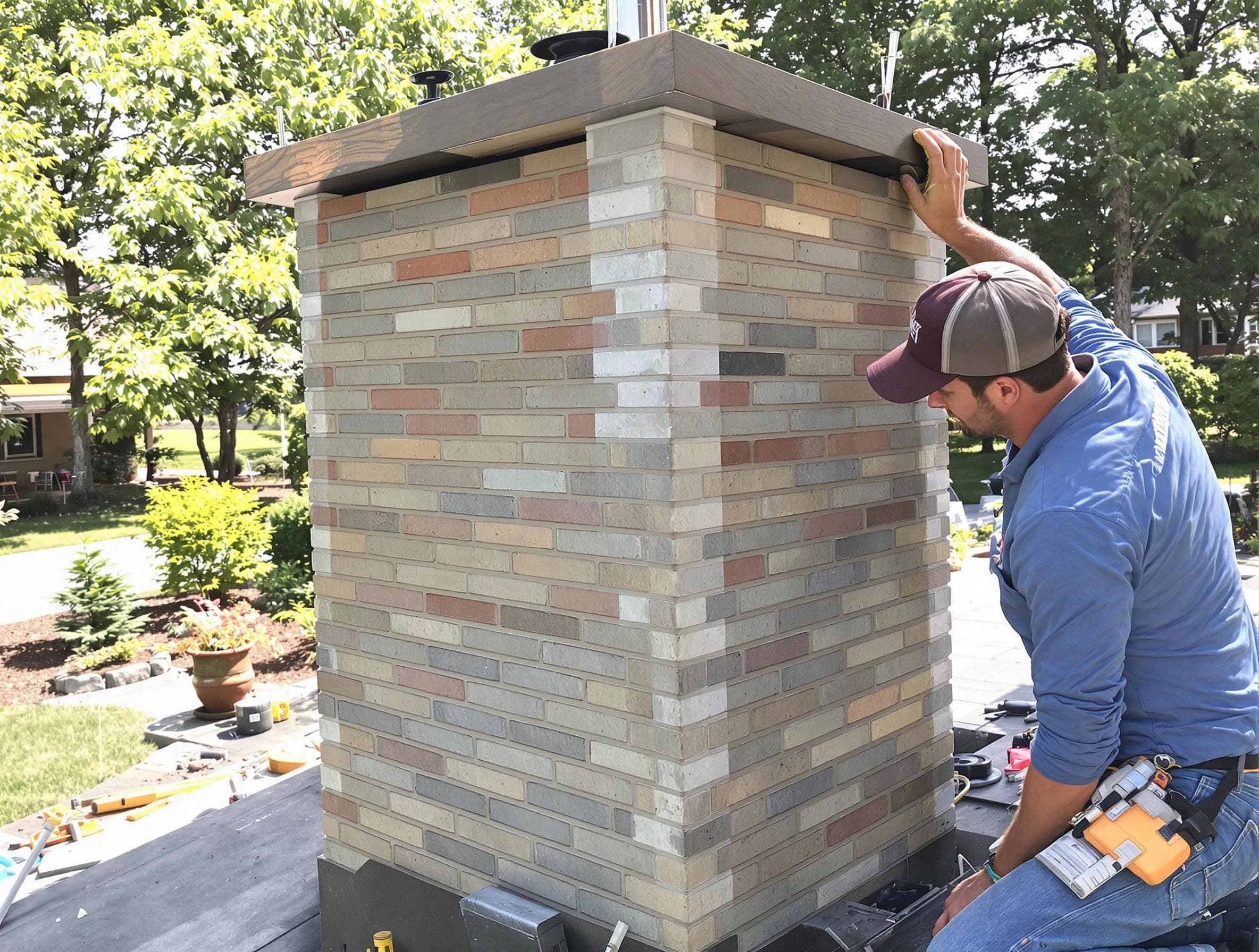 Baldwin Chimney Sweep completing a modern chimney remodel in Baldwin, PA