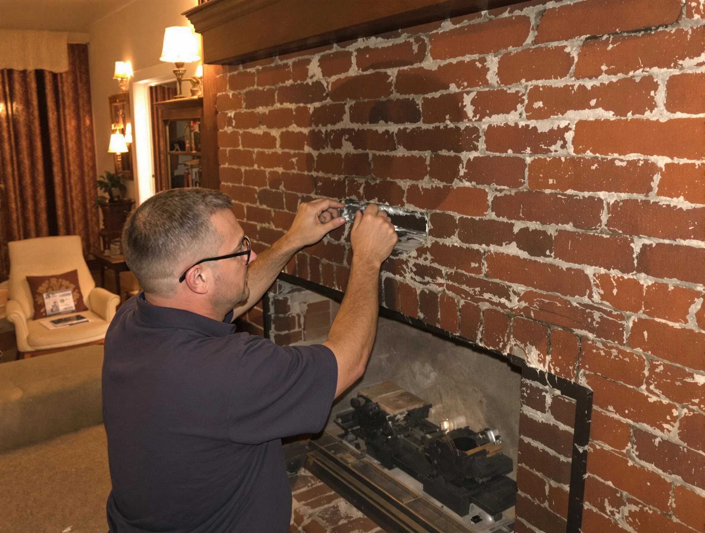 Baldwin Chimney Sweep expert fixing a fireplace in Baldwin, PA