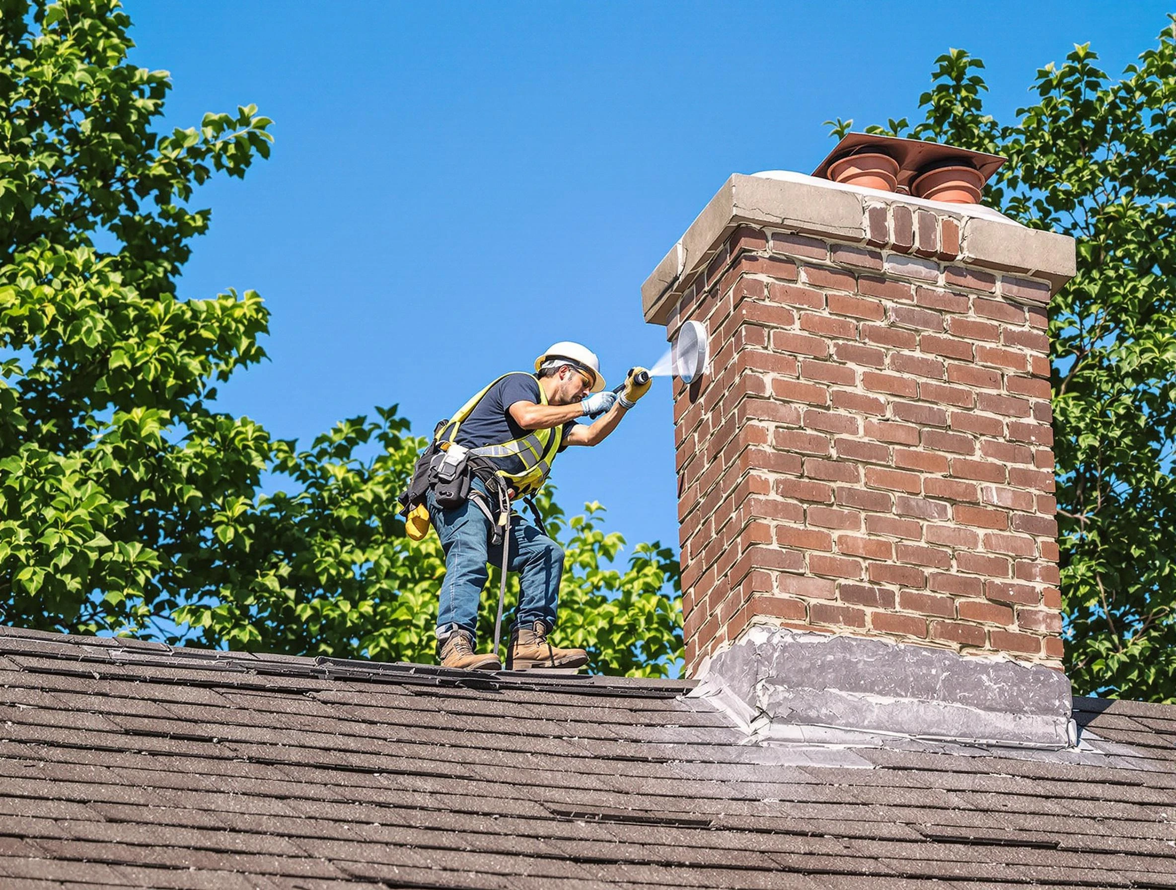 Baldwin Chimney Sweep performing an inspection with advanced tools in Baldwin, PA