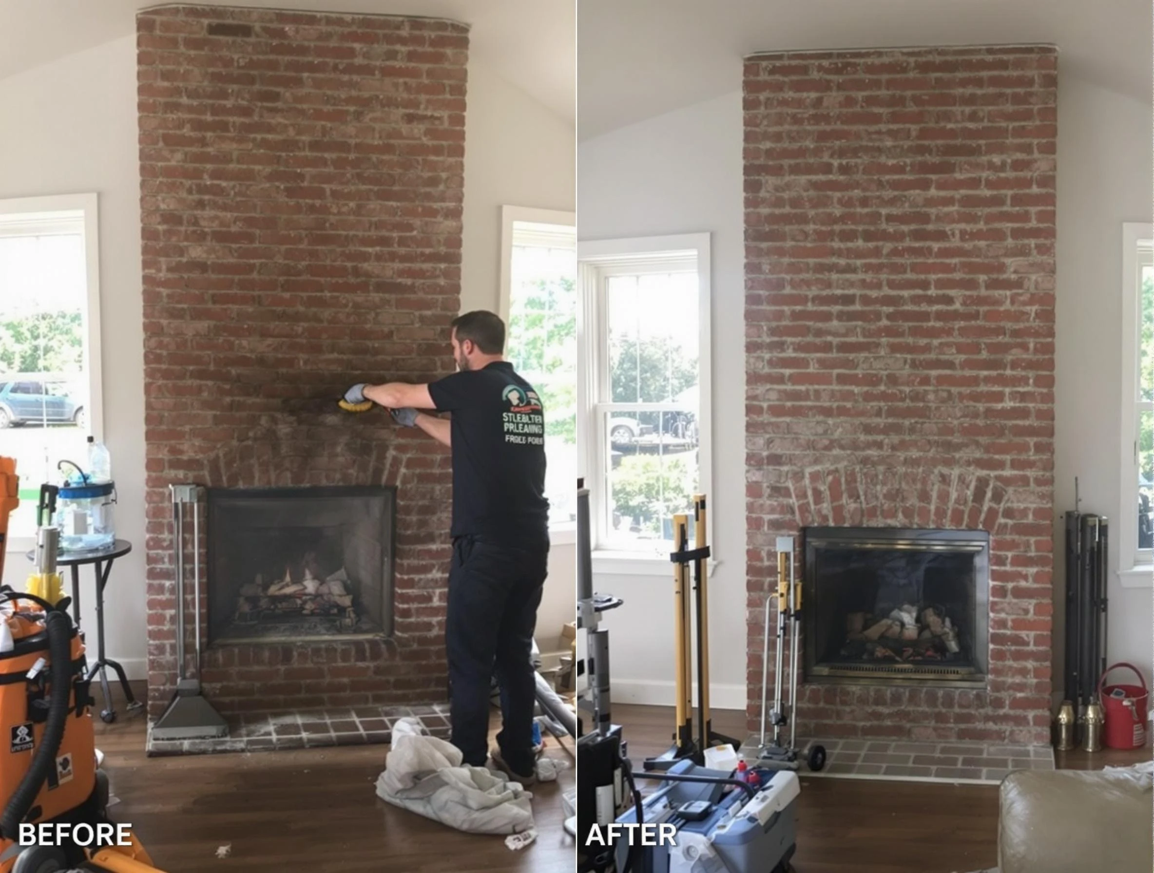 Finished chimney sweeping service by Baldwin Chimney Sweep in Baldwin, PA